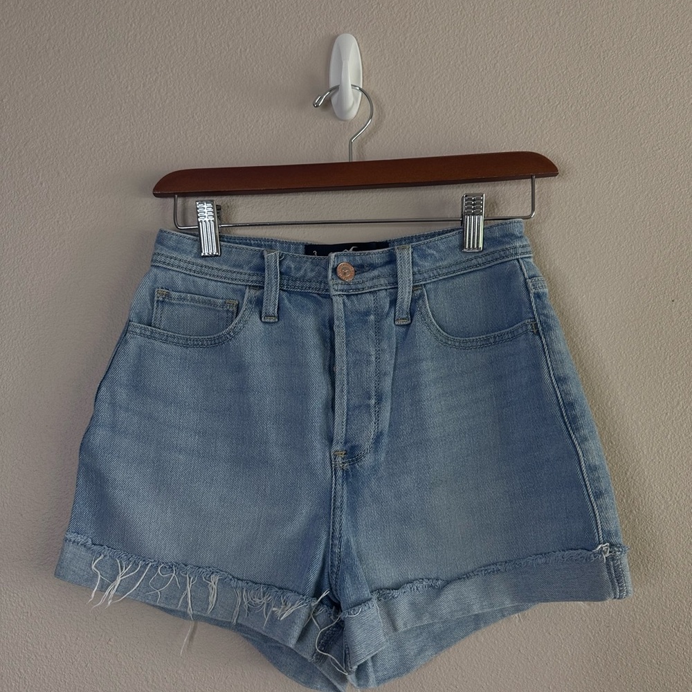 Hollister Light Wash High-Rise Denim Shorts